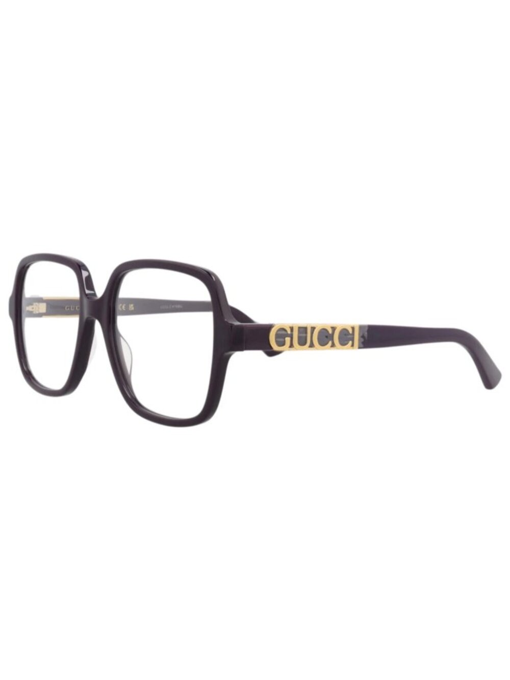 New Gucci Women's Eyeglasses Square Rectangle Acetate Frame Violet Violet